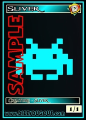 Sliver Token – Custom: Space Invaders Blue